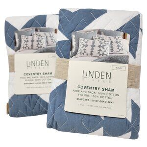 New 2 Pack Linden Street Coventry King 21"x37" Pillow Shams Patchwork Farmhouse
